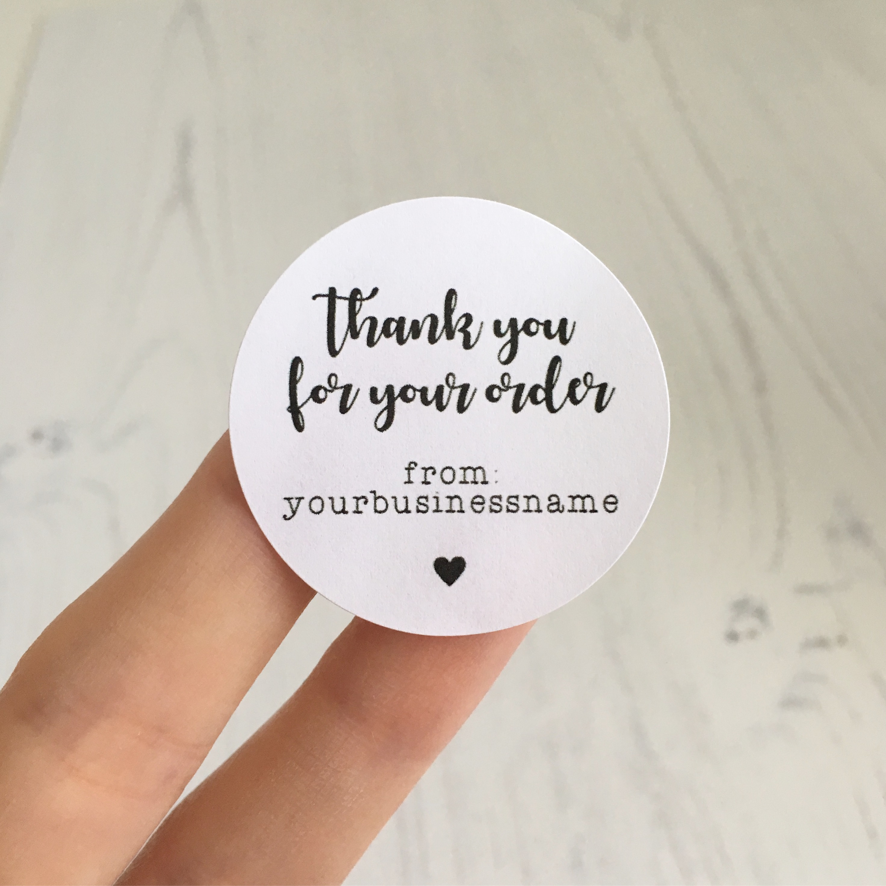 Personalised Thank You For Your Order Stickers Love From Angie