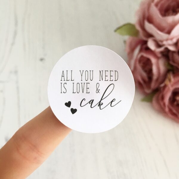 All You Need Is Love And Cake, 37mm Wedding Stickers