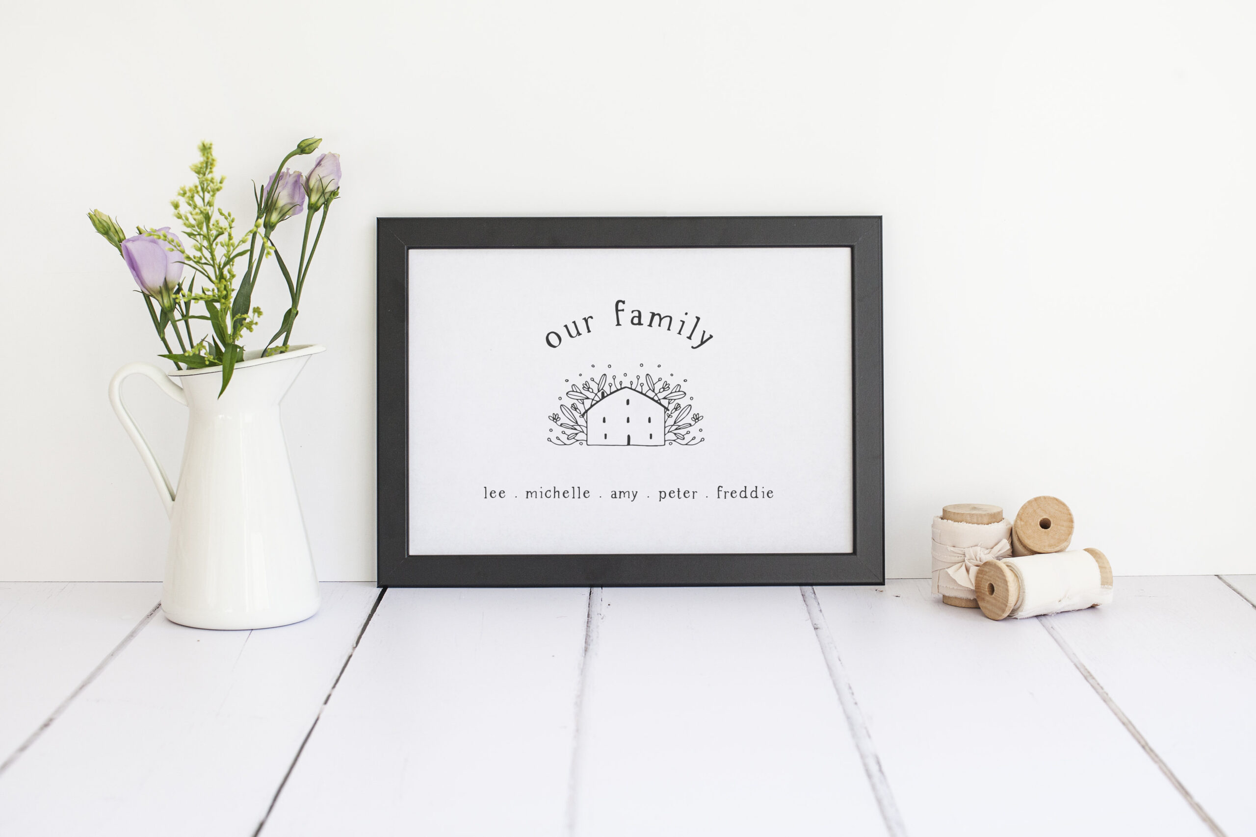 Personalised Our Family Tree Print in A4.