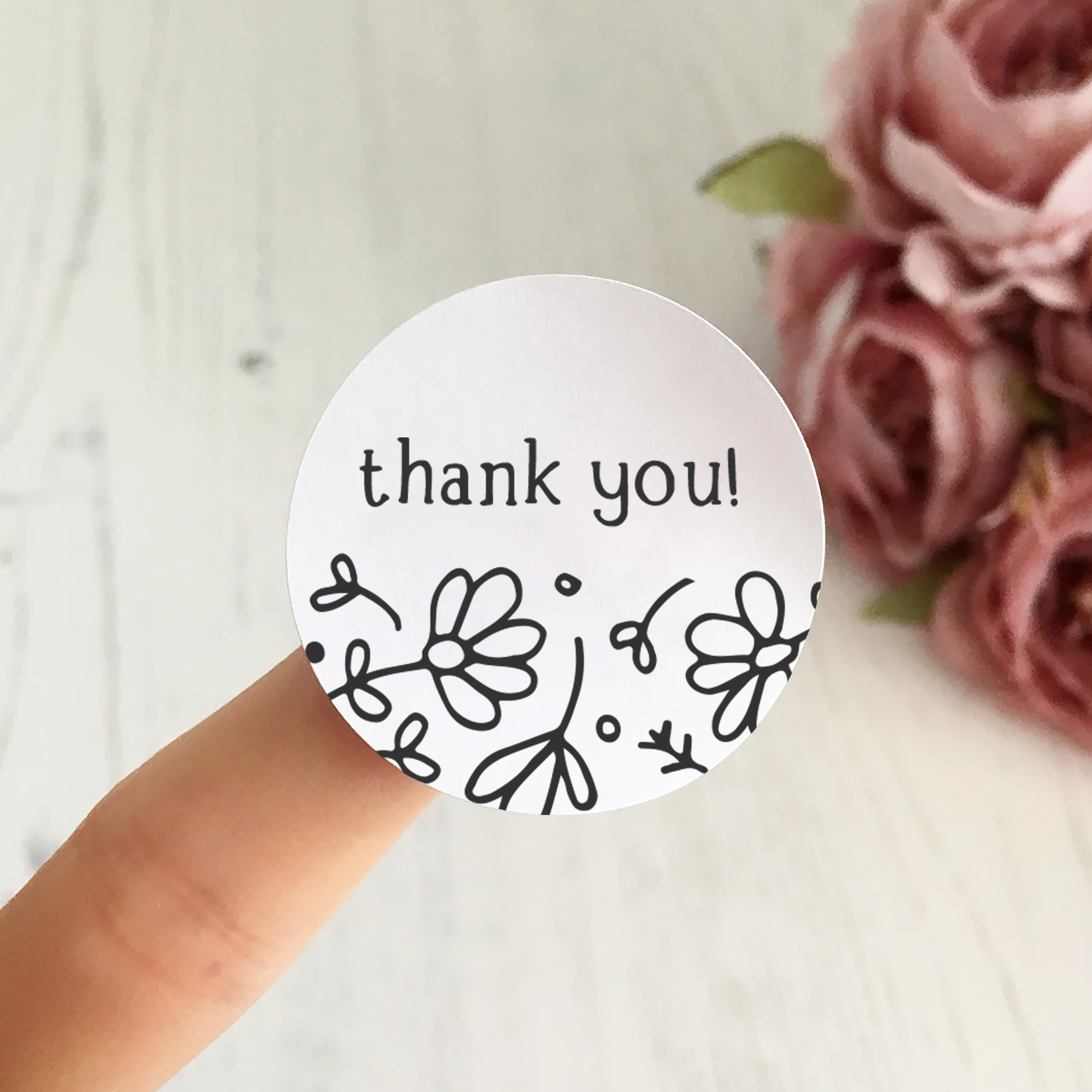 Floral Thank You Stickers - Love From Angie
