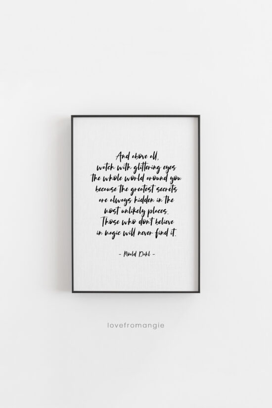 Glittering Eyes Roald Dahl Print - Love From Angie